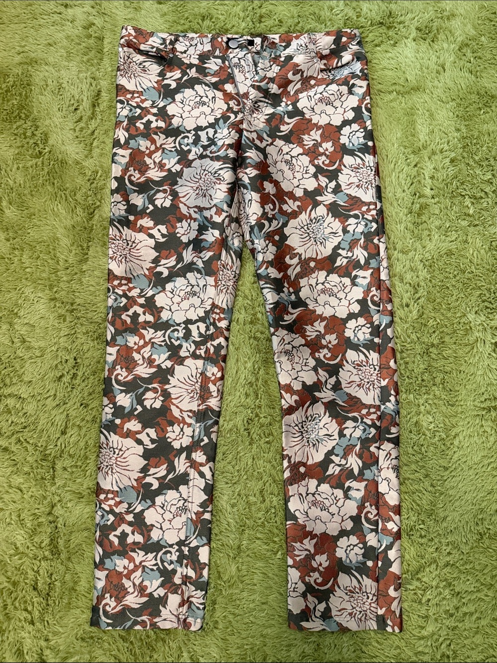 Forever 21 Floral Print Skinny Jeans in Rust, Black, White